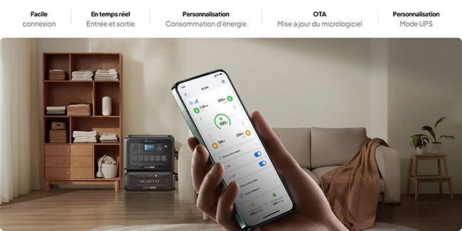 B300K Bluetti surveillance et contrôle de la batterie de secour avec application