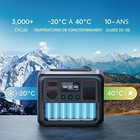 Batterie Bluetti AC50P 700W/ 504Wh résistance températures