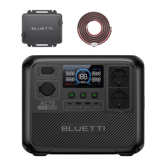 Kit batterie AC70 avec charger1 et cable DC Bluetti