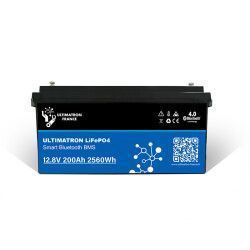 Ultimatron Batterie Lithium 12.8V 200Ah PRO LiFePO4 Smart BMS Avec Bluetooth