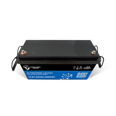 Ultimatron Batterie Lithium 12.8V 200Ah PRO LiFePO4 Smart BMS Avec Bluetooth