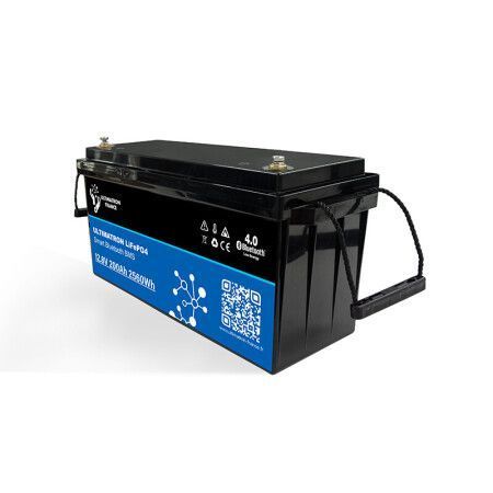 Ultimatron Batterie Lithium 12.8V 200Ah PRO LiFePO4 Smart BMS Avec Bluetooth