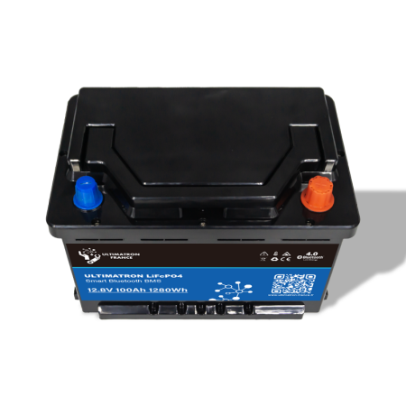 Ultimatron - Batterie Lithium sous siège 12.8V 100Ah LiFePO4 Smart BMS Avec Bluetooth - Version PRO