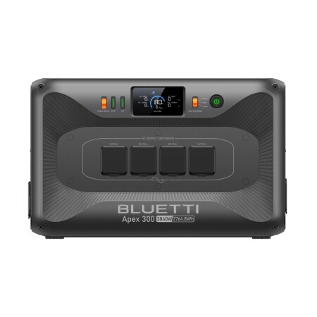 BLUETTI Apex 300 vue de face avec ses quatre prises