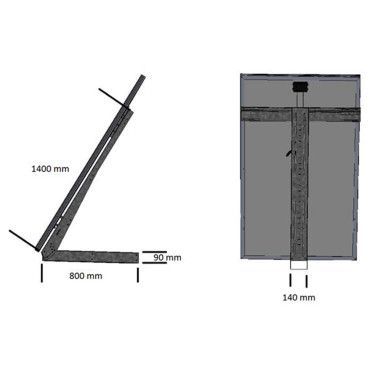 Dimension Unifix 800 EGF support de fixation au sol à viser ou lester