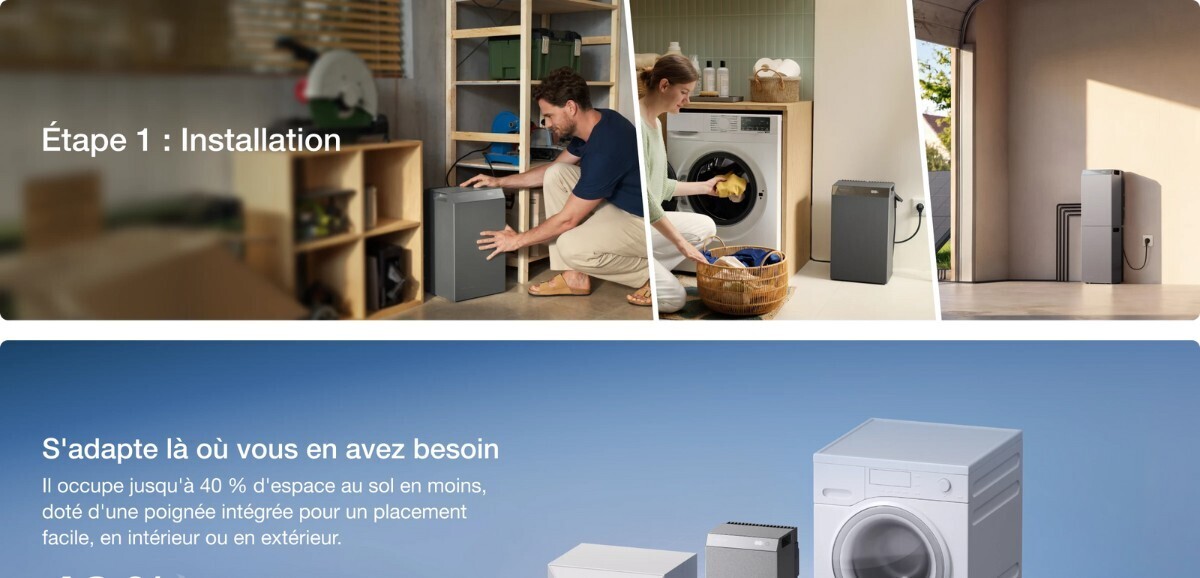 Installation de la batterie EcoFlow STREAM AC 5000 au sol, sans travaux lourds