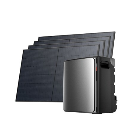 EcoFlow STREAM Ultra X et quatre panneaux solaires rigides 500 W