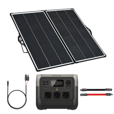 Kit Ecoflow - River 2 PRO - Panneau valise 200W