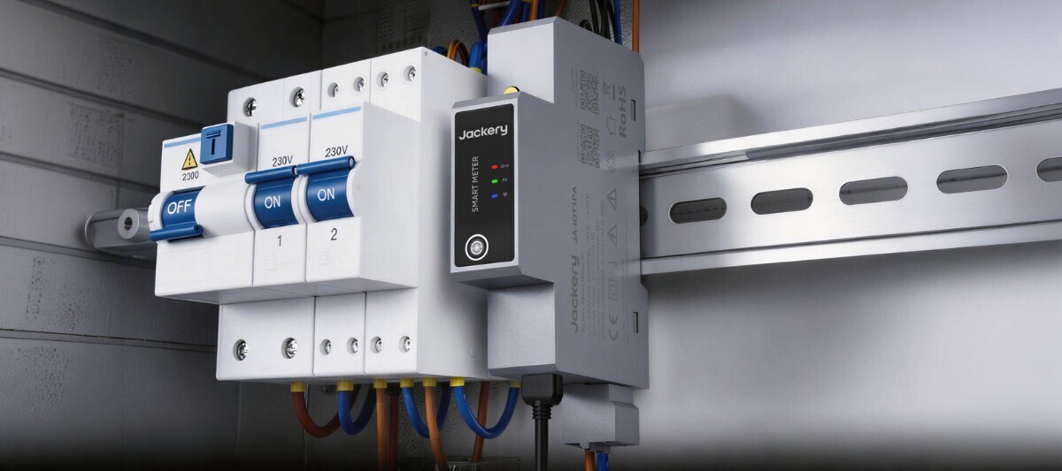 Smart Meter Jackery clips&eacute; sur le rail DIN du tableau &eacute;lectrique