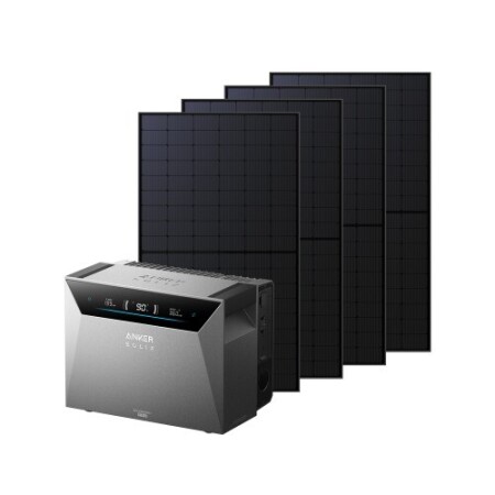 Kit Anker SOLIX Solarbank 4 E5000 Pro avec 4 panneaux solaires 500W