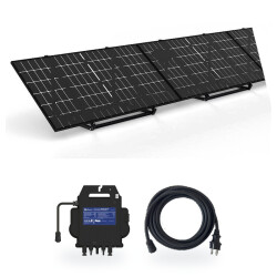 Kit solaire Plug & Play 1000 W bifacial : 2 panneaux TopCon 500 W, micro-onduleur APsystems EZ1 H 960 VA et cordon 230 V