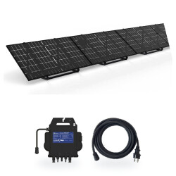 Station solaire 1500 W à brancher sur prise : 3 panneaux bifaciaux 500 W, micro-onduleur APsystems et cordon 230 V