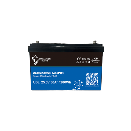 Ultimatron Batterie Lithium 25.6V 54Ah LiFePO4 Smart BMS Avec Bluetooth