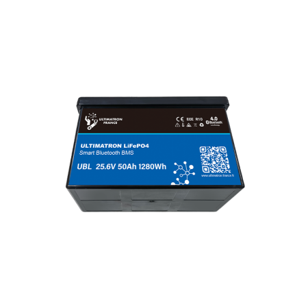 Ultimatron Batterie Lithium 25.6V 54Ah LiFePO4 Smart BMS Avec Bluetooth
