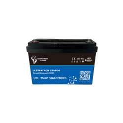 Ultimatron Batterie Lithium 25.6V 54Ah LiFePO4 Smart BMS Avec Bluetooth