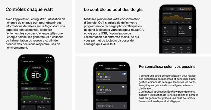Application surveillance et contrôle batterie Ecoflow Delta pro 3