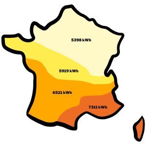 Carte de France production solaire