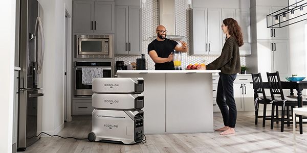 mise en situation batterie Ecoflow Delta pro 3 avec batterie supplémentaire