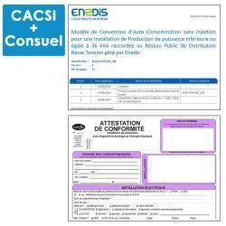 Déclaration ENEDIS installation solaire inf à 3KW + Consuel