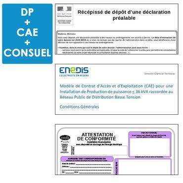 Demande de travaux à la mairie DP - contrat de raccordement CAE - Consuel